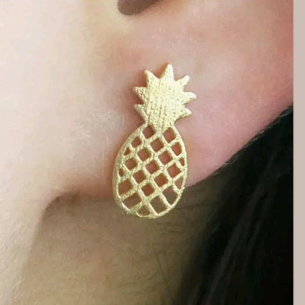 Pineapple dainty earrings new rose gold